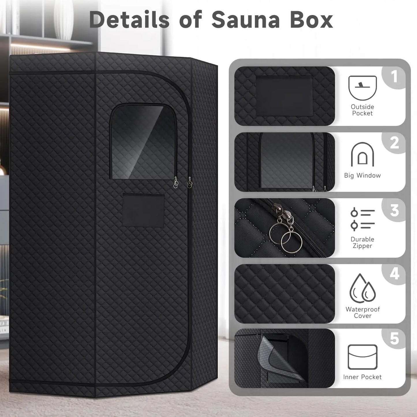 Portable Home Sauna With Steamer And Remote Control For Detox
