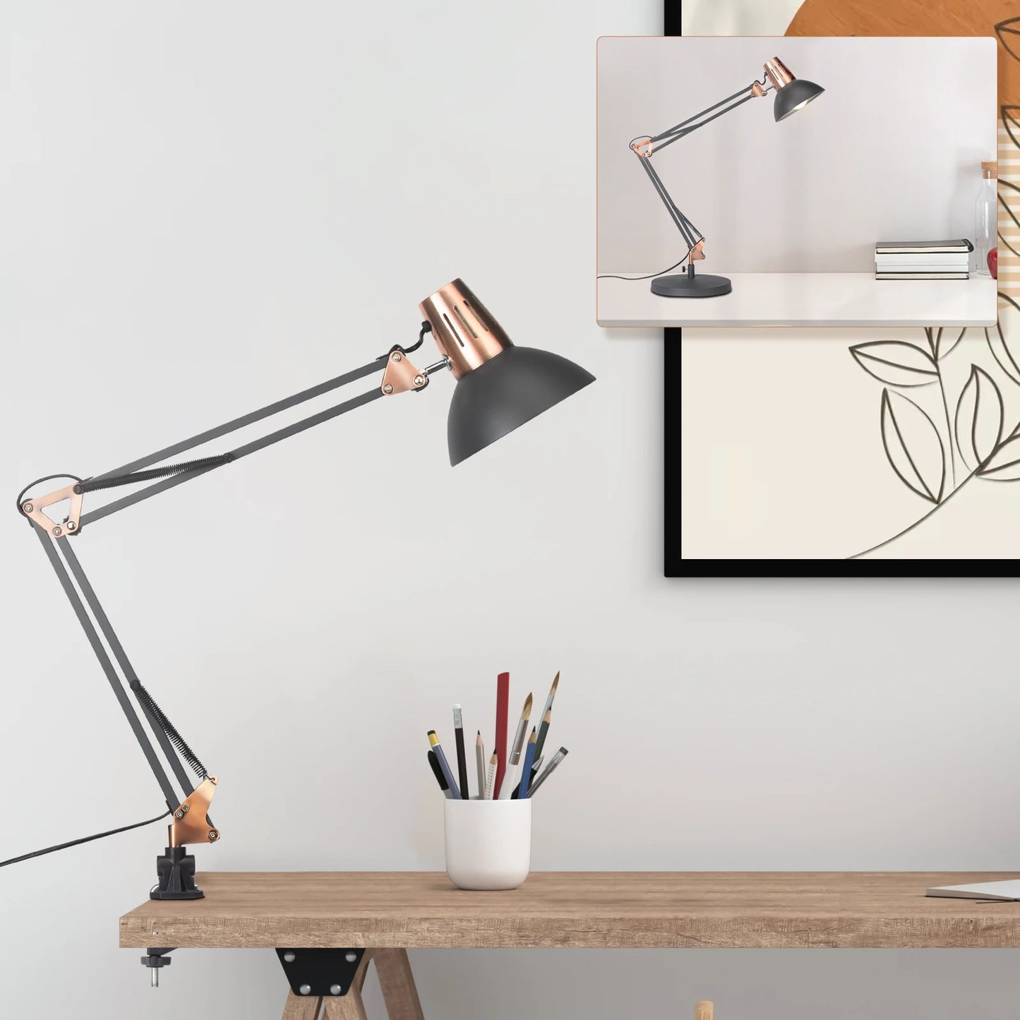 Adjustable Metal Swivel Arm Architect Desk Lamp For Home Office