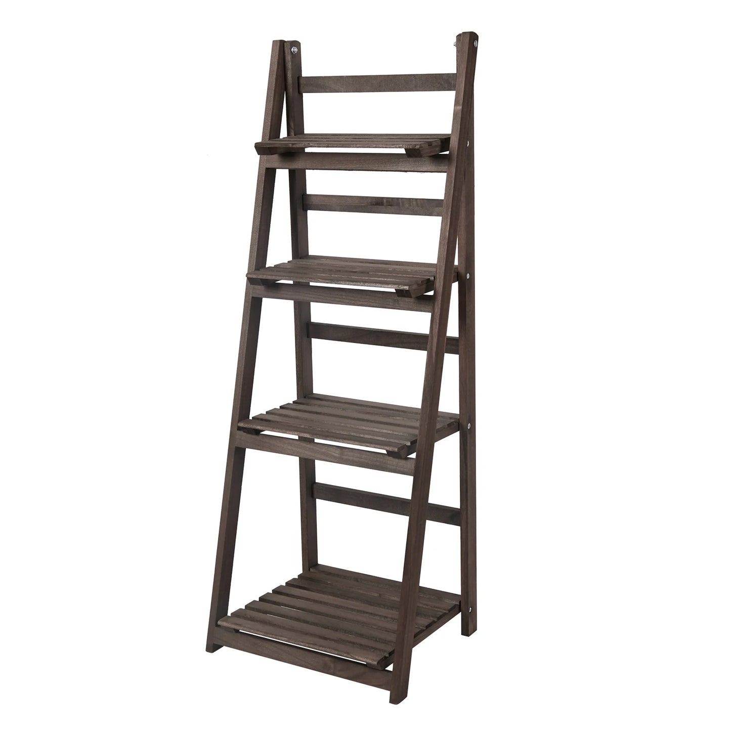 Wisfor 4 Tier Wooden Flower Display Stand For Indoor Outdoor