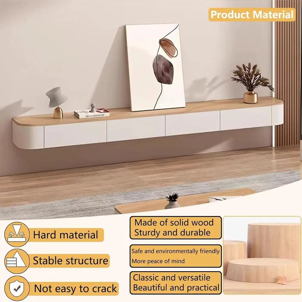 Ticify Floating TV Stand Wall Mount Minimalist Modern Media Console