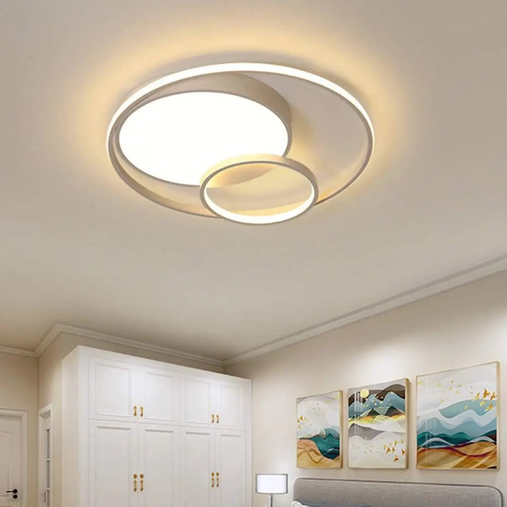 3 Ring LED Flush Mount Ceiling Light 55W Round Modern Chandelier