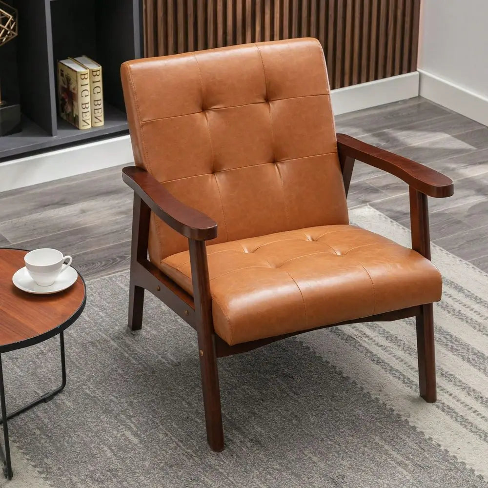 XMSJ Leather Reading Armchair and Dining Chairs for Living Room Bedroom