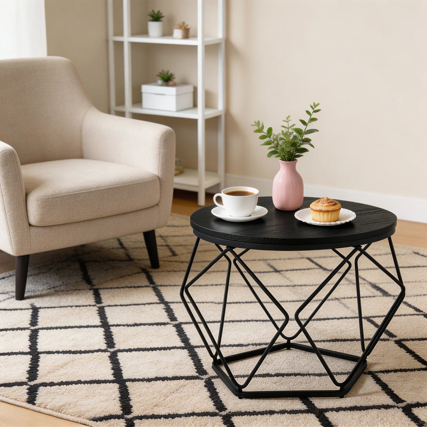 JHK Nesting End Tables Set Of 2 With Hidden Storage