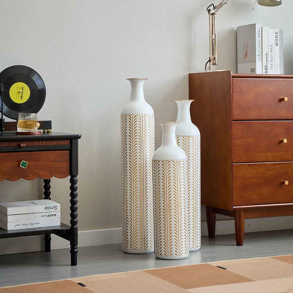 TWISTER.CK Floor Vase 3-Piece Set Modern Metal Decoration