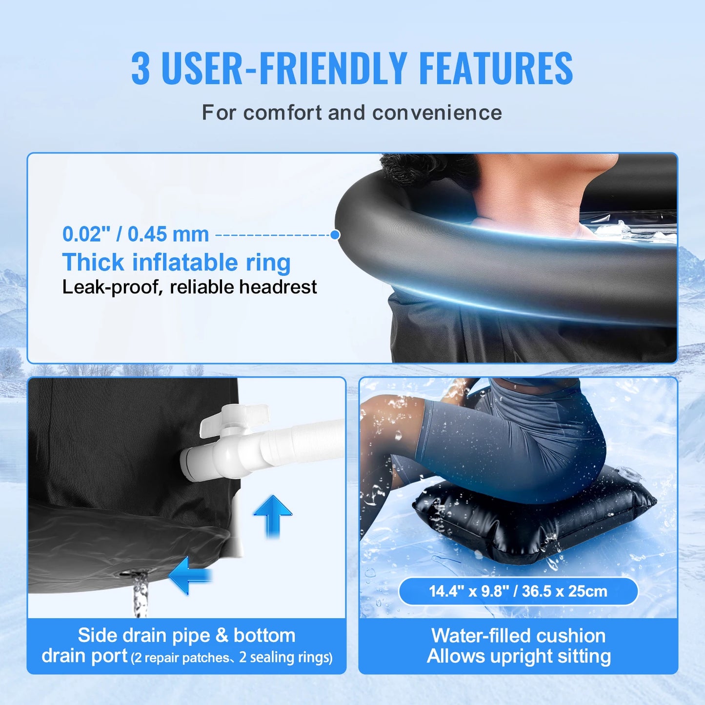 SucceBuy Ice Bath Tub for Cold Water Therapy Plunge Pool Portable for Athletes