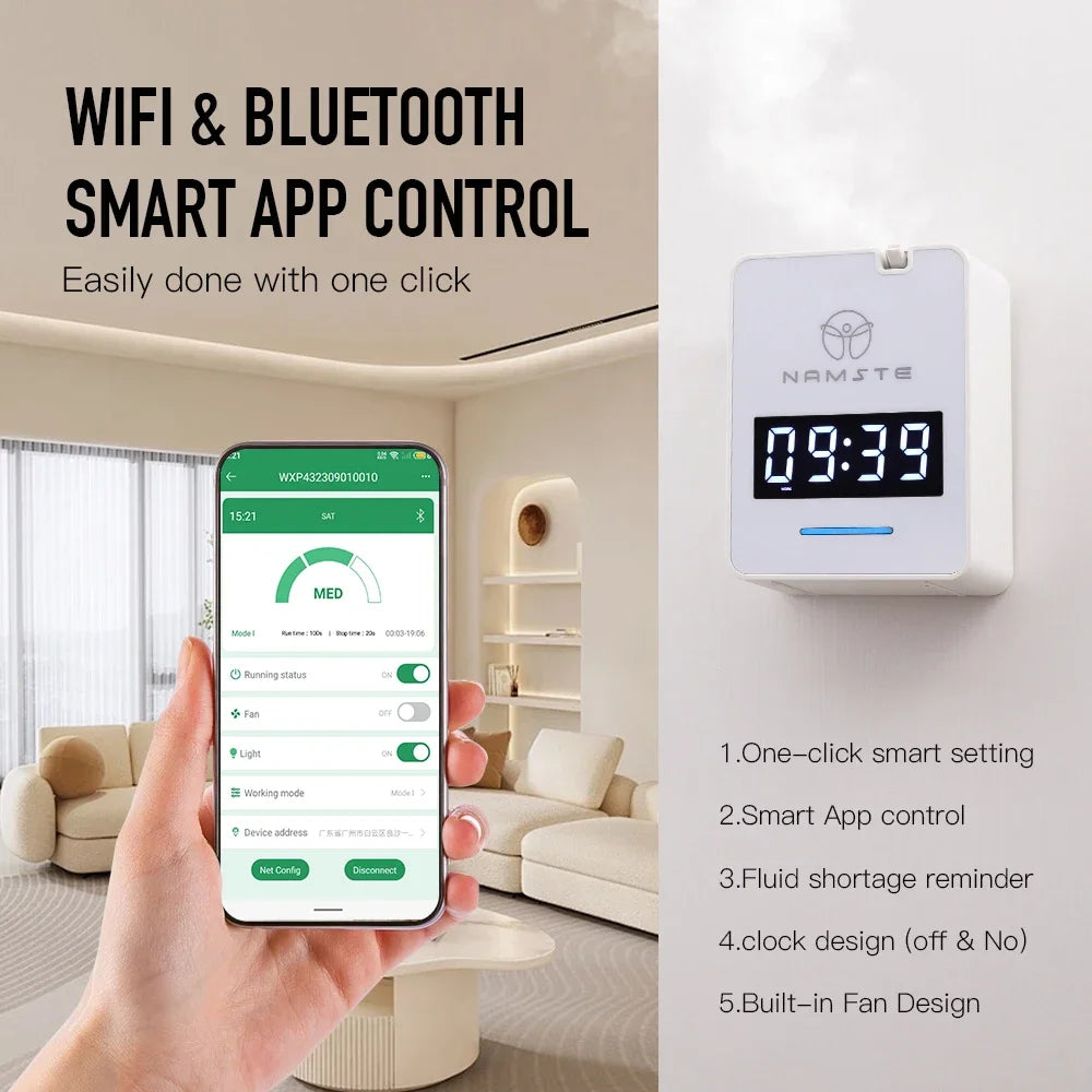 Namste 300ml Wall Mount Aroma Diffuser With Bluetooth