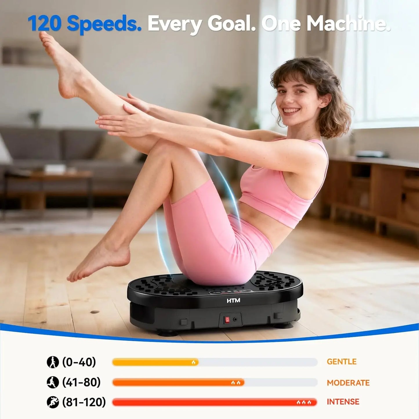 HTM Whole Body Vibration Plate Exercise Machine With Handles