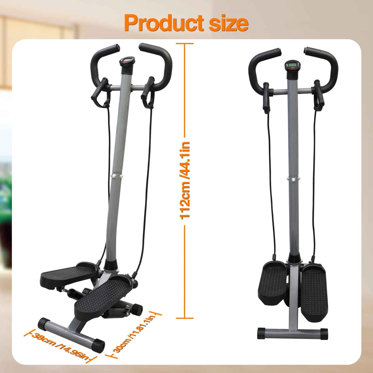 Exercise Stepper Machine With LCD Monitor And Resistance Bands