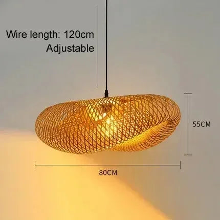 JOYINLED Handmade Bamboo Weaving LED Pendant Light Chandelier