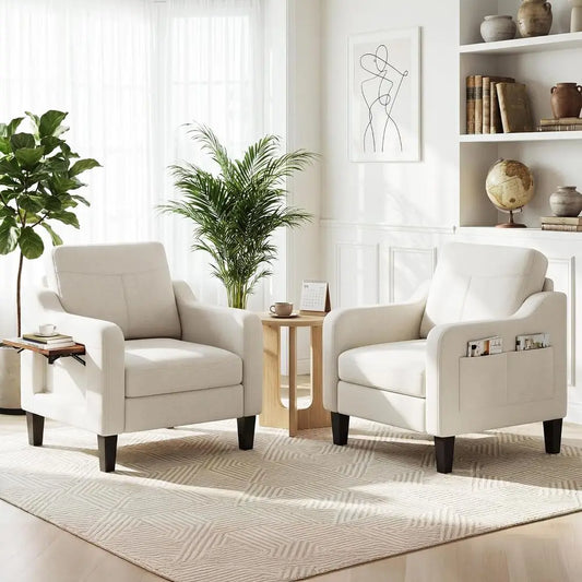 Upholstered Swivel Wood-Frame Armchair