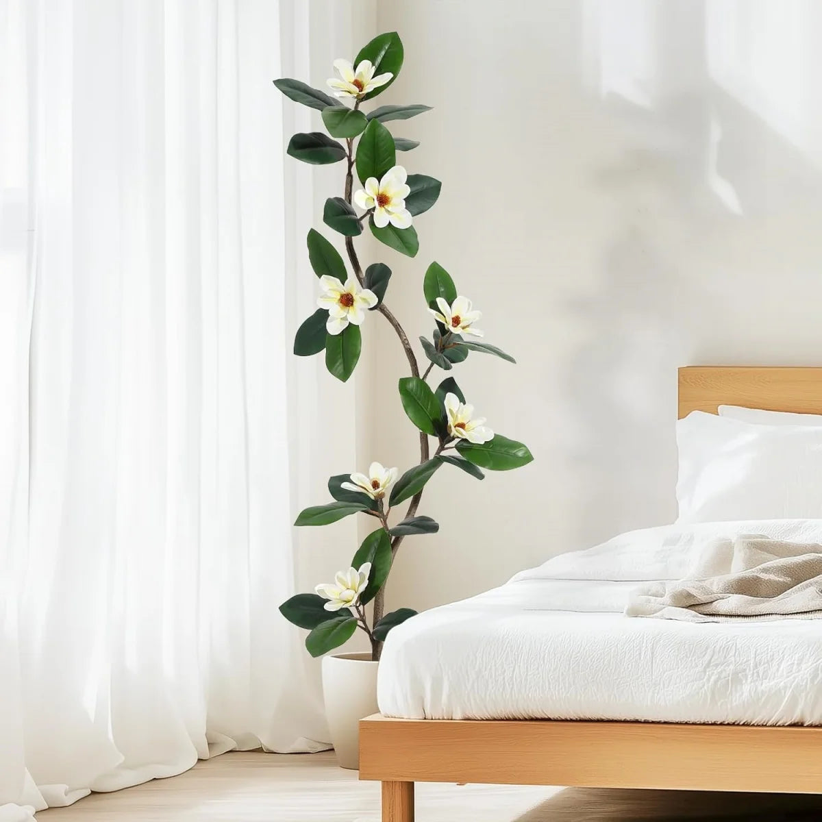 HiMISS Magnolia Artificial Tree In Planter Indoor Floor Plant