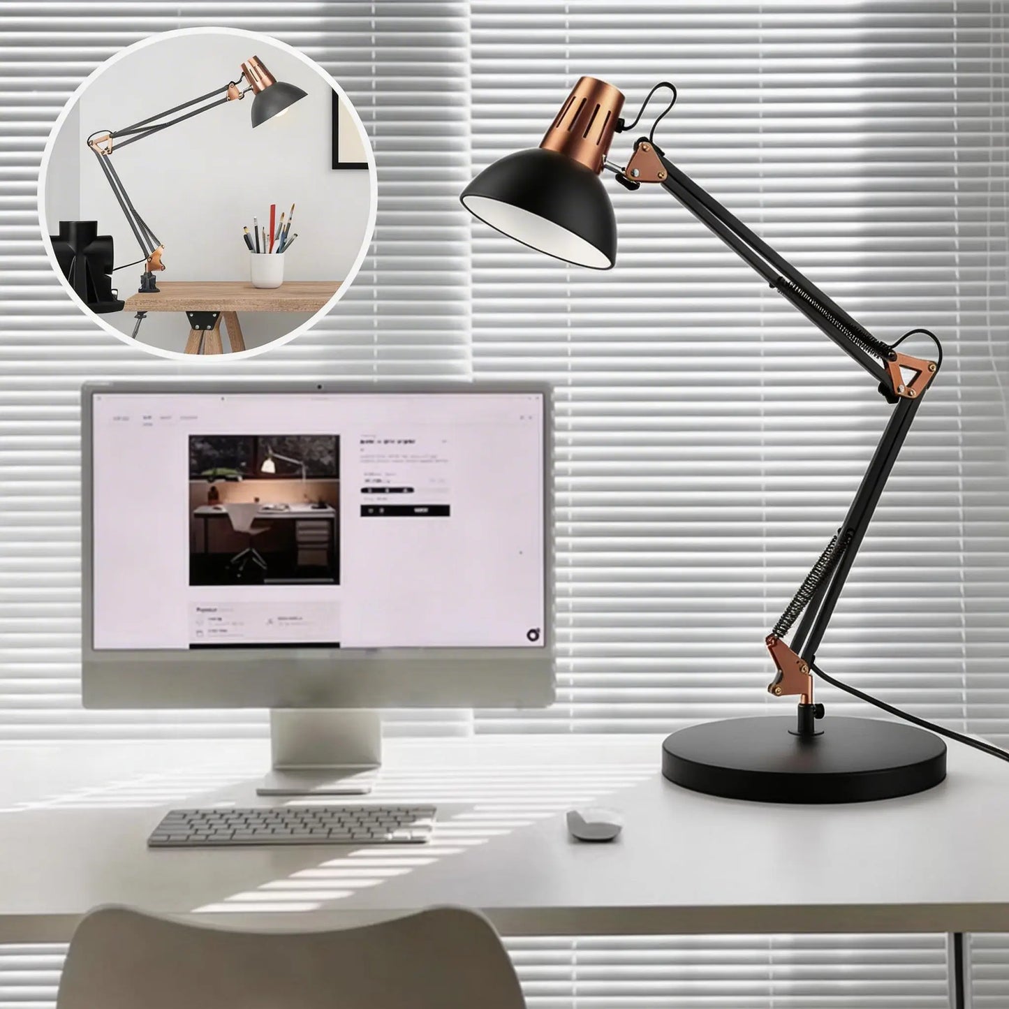 Adjustable Metal Swivel Arm Architect Desk Lamp For Home Office