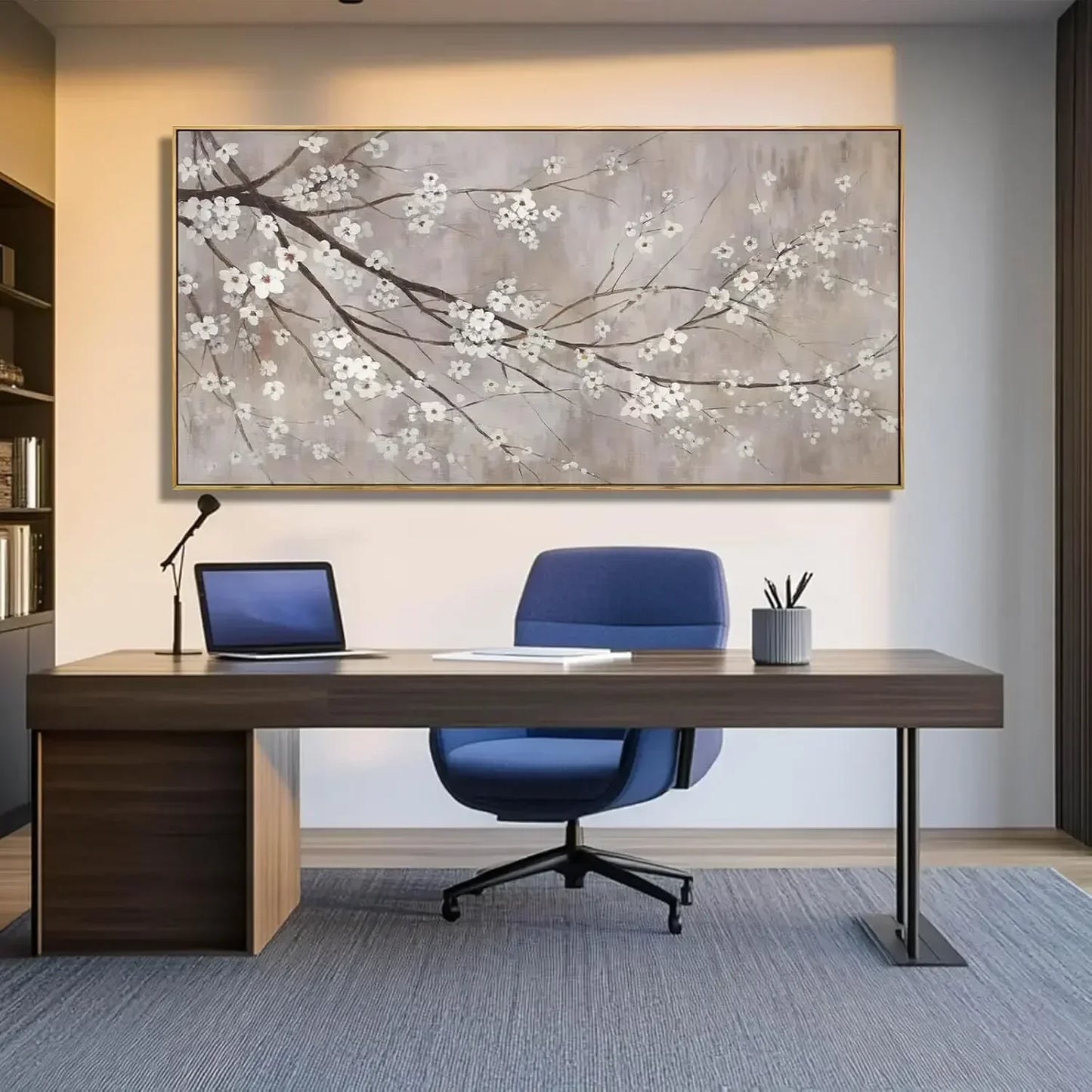 Plum Blossom White Flowers Canvas Painting Wall Art For Living Room