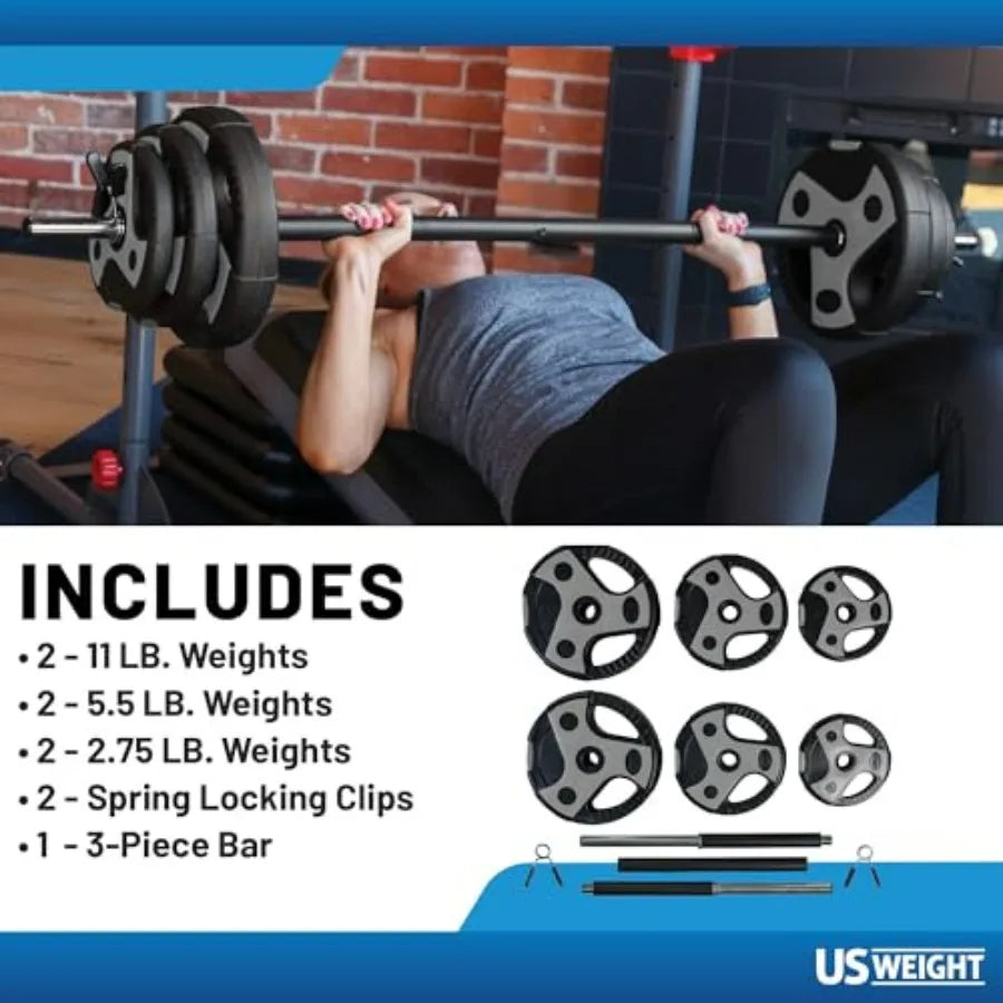 NONED Barbell Weight Set For Home Gym With Adjustable Weights