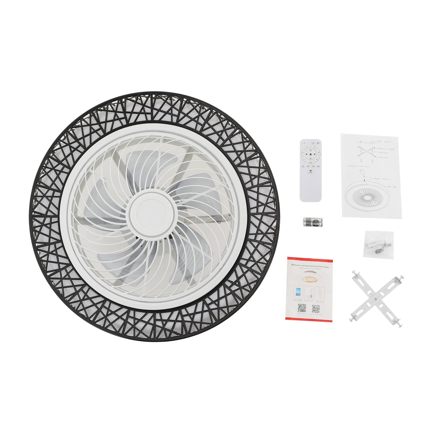 Ceiling Fan Light With Remote Control Modern ABS Low Noise