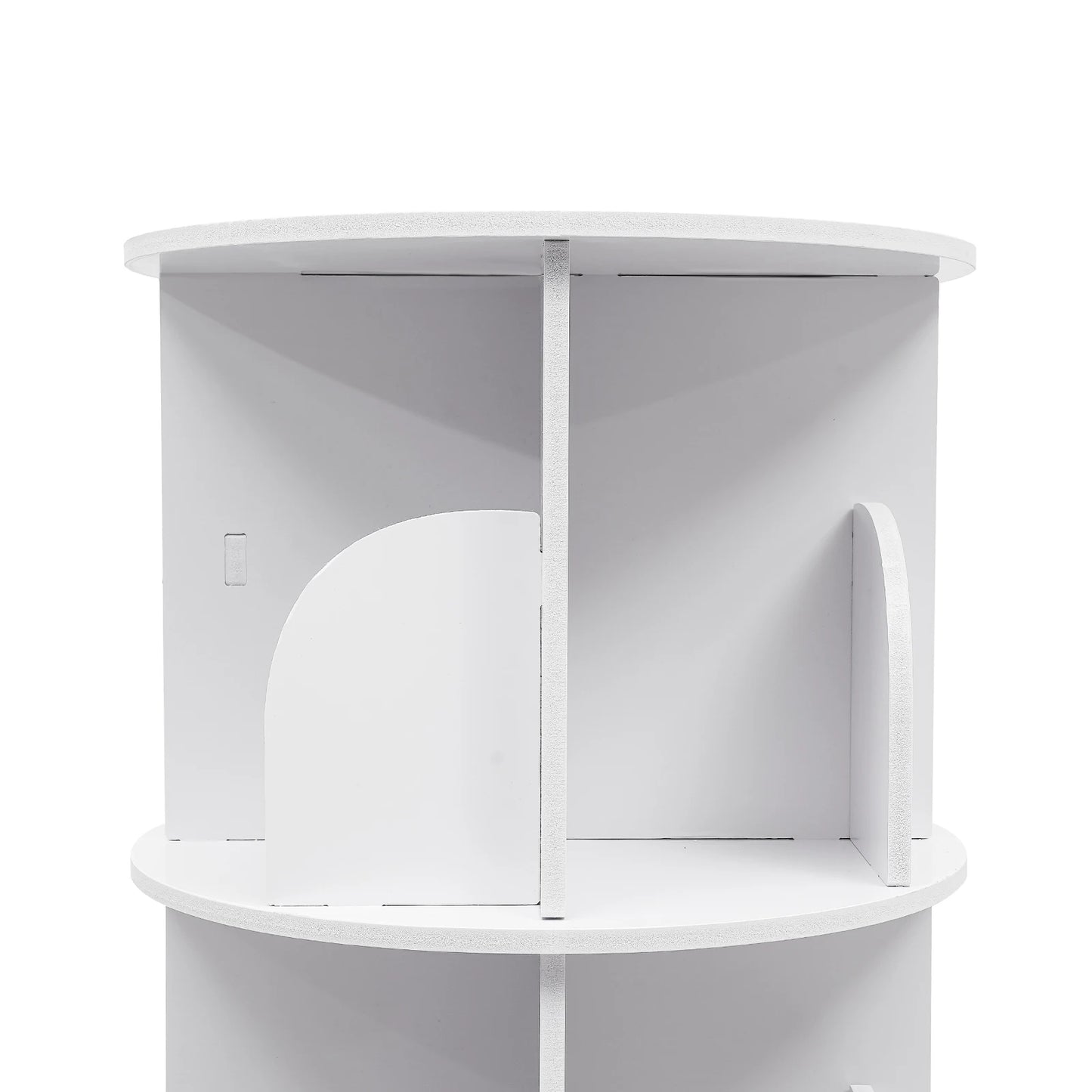 Rotatable Wooden Bookshelf With 360 Degree Display Stand Organizer