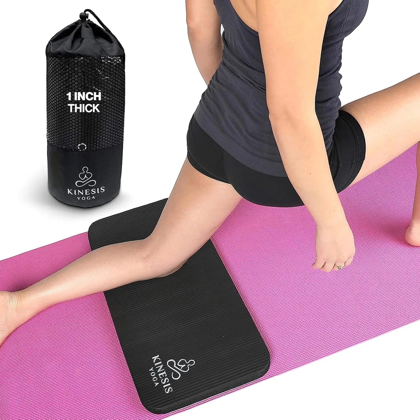 Yoga Knee Pad Extra Thick Cushion Breathable Mesh Bag