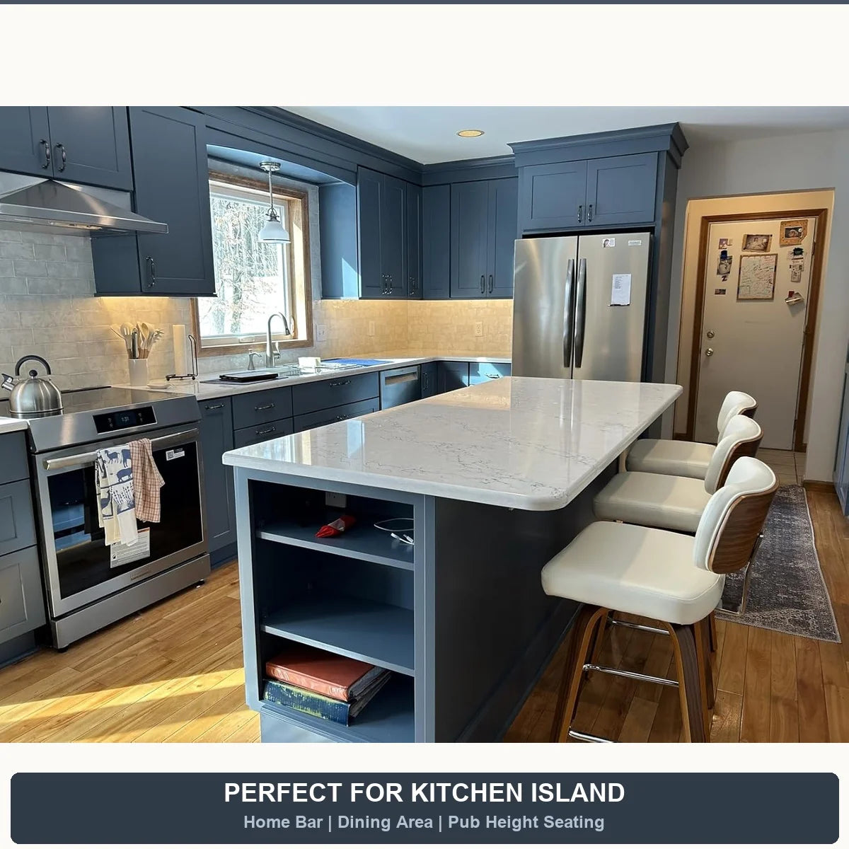 Modern Swivel Counter-Height Bar Stool with Backrest