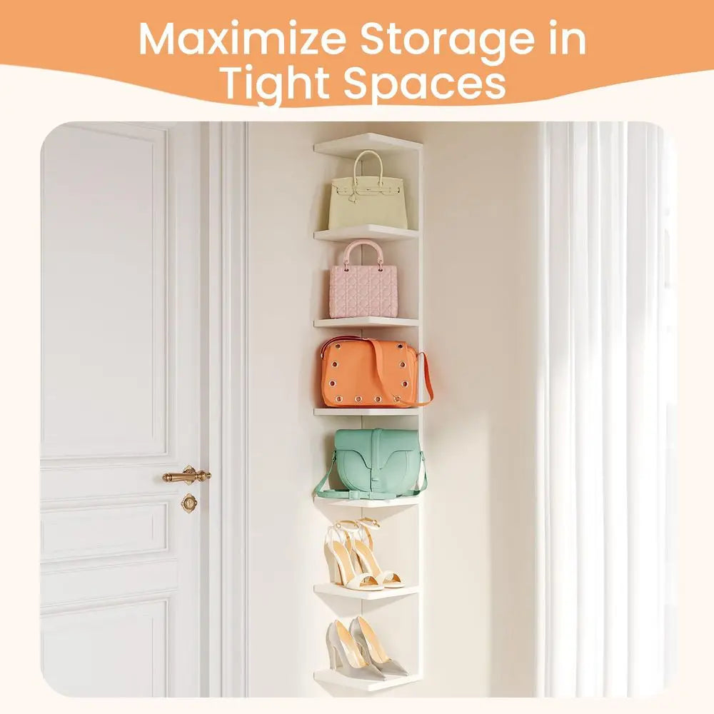 7 Tier Floating Wall Shelf Wall Mounted Display And Storage