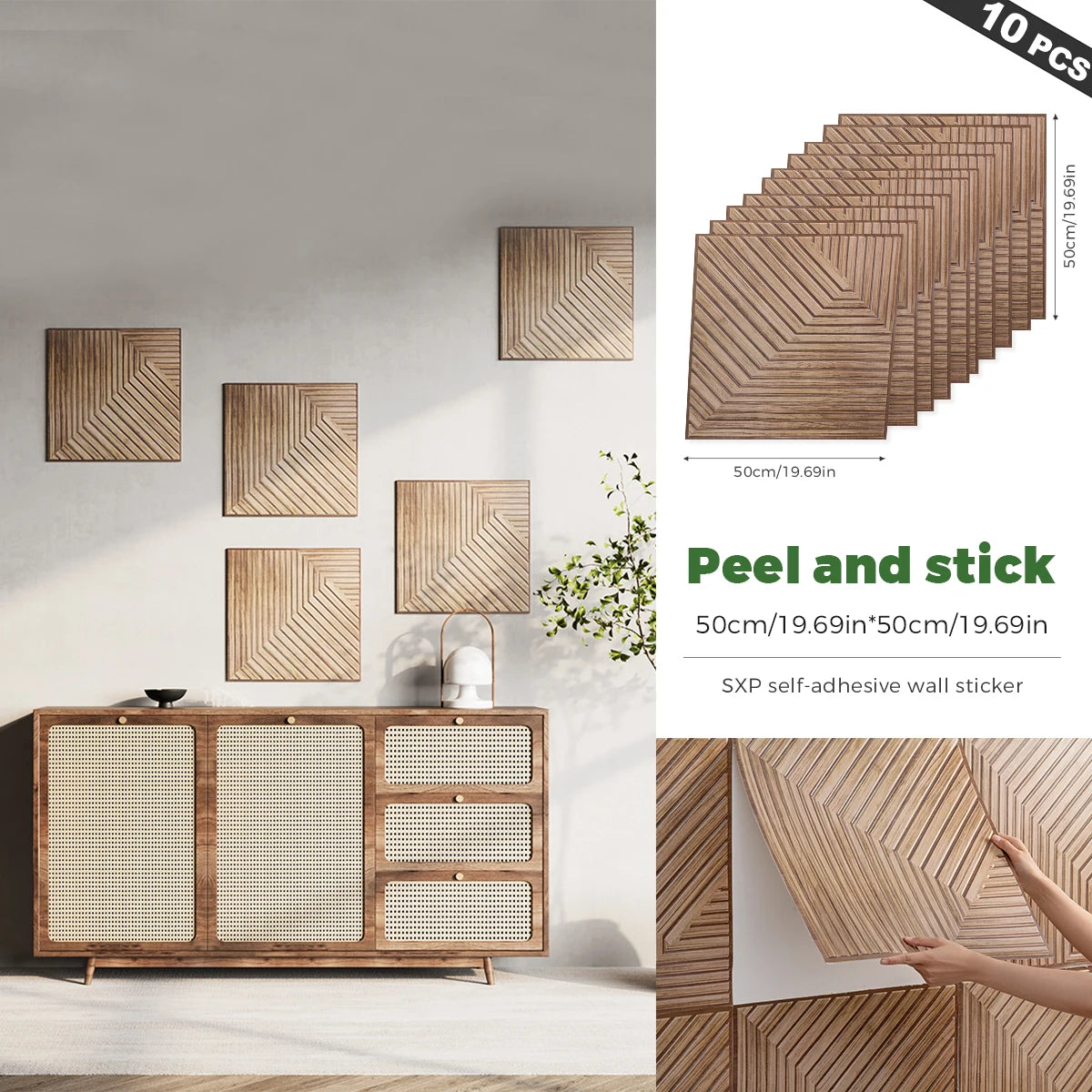 3D Foam Wall Decor Panels Self Adhesive 10 Pcs Wall