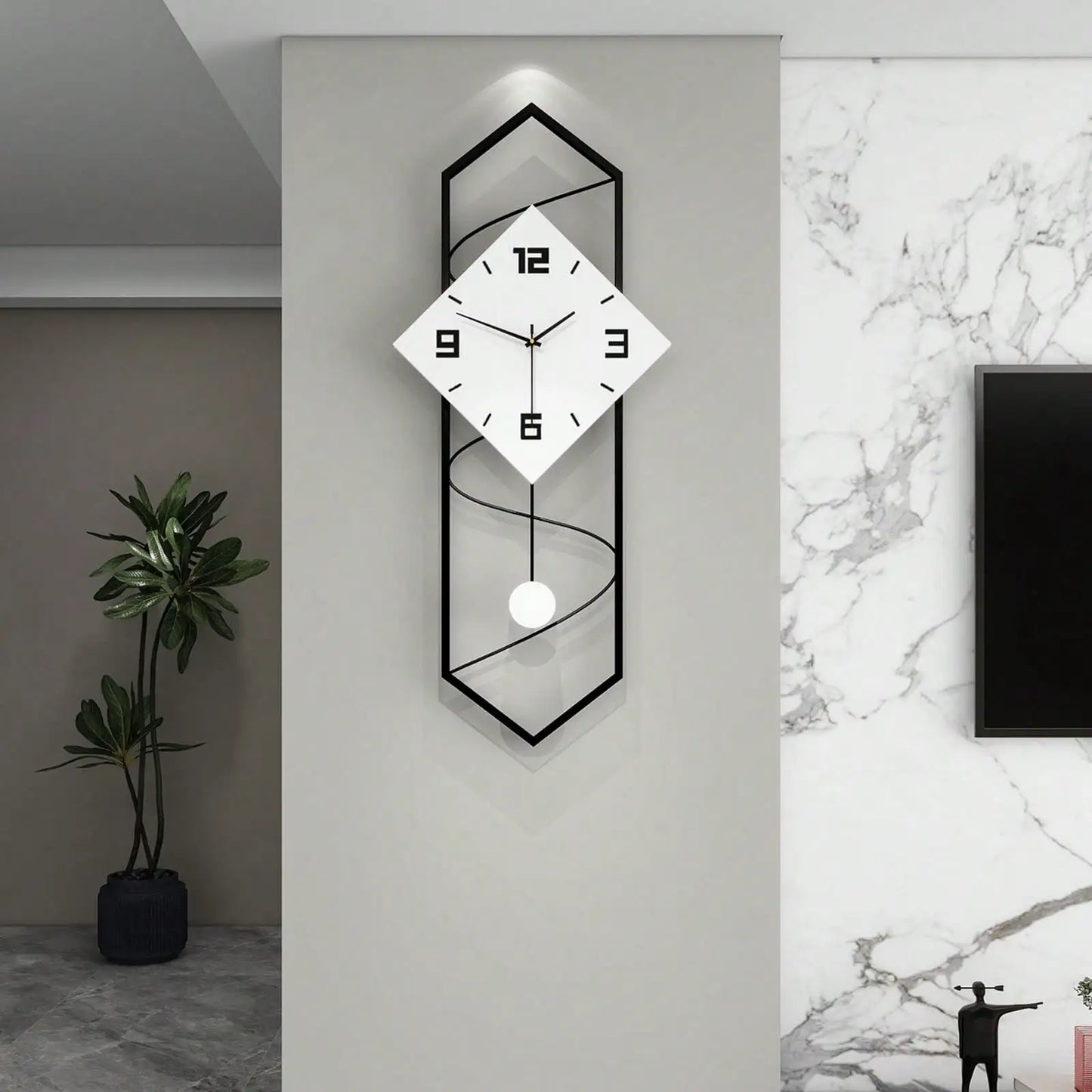 Decorative Modern Wall Clock Silent Quartz Movement Battery Operated