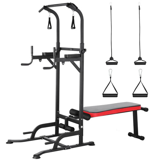 Homfa Foldable Power Tower And Adjustable Workout Bench System