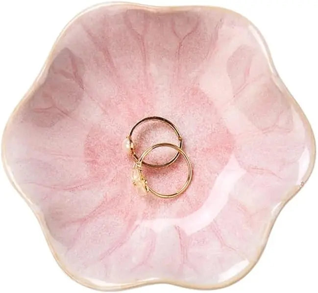 Lotus Leaf Shaped Ceramic Trinket Tray Jewelry Storage