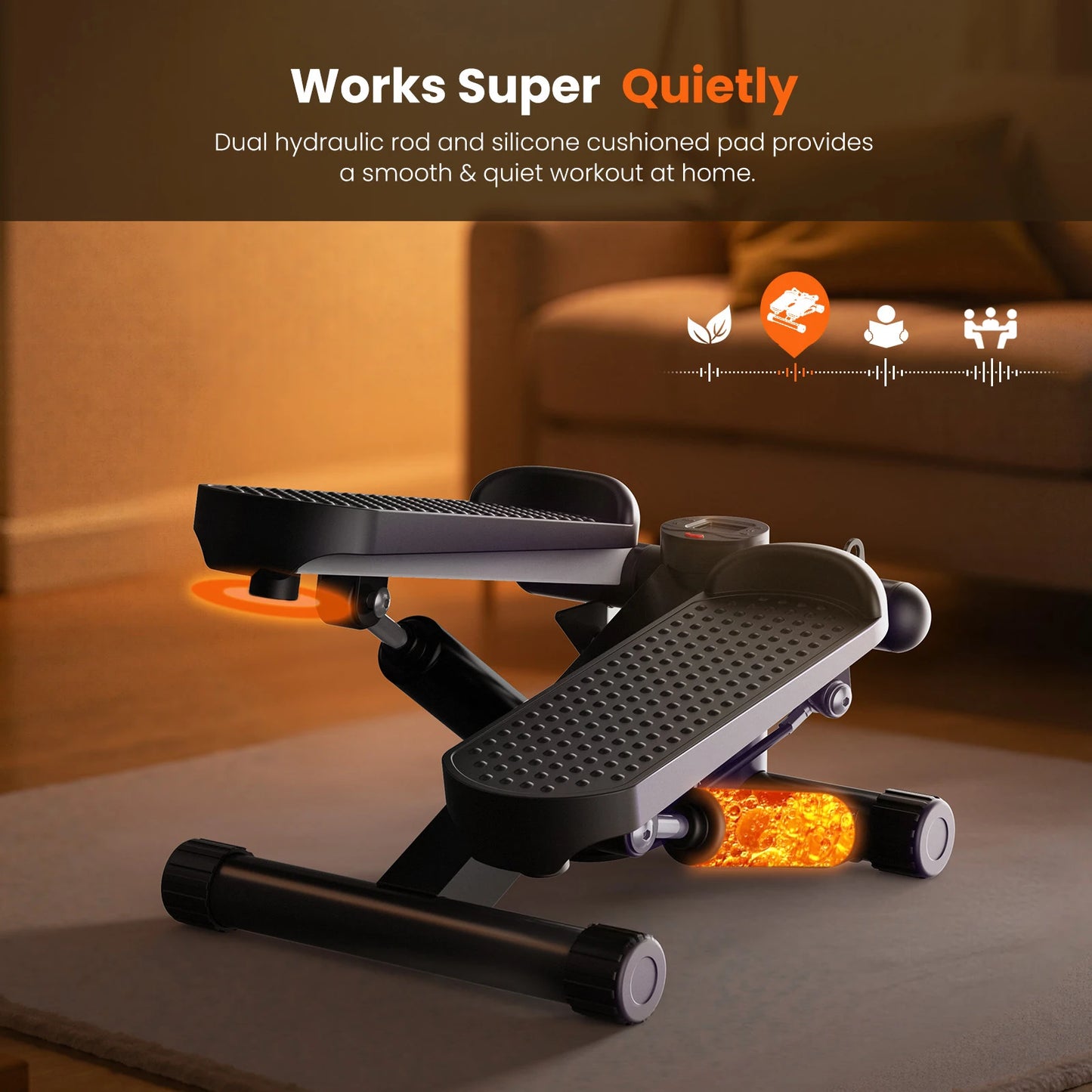 Mini Stepper With Resistance Bands 300 Lbs Hydraulic Cardio Machine
