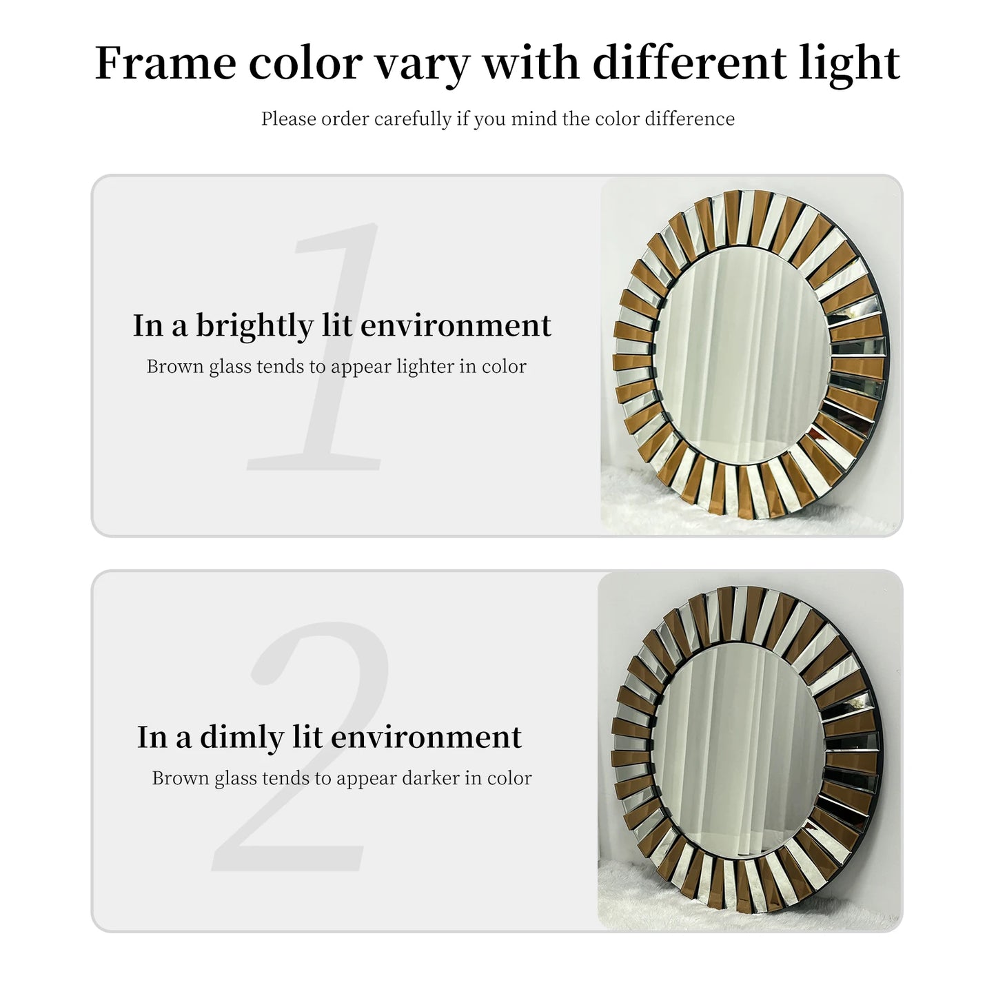 Round Starburst Decorative Wall Mirror For Bathroom And Living Room