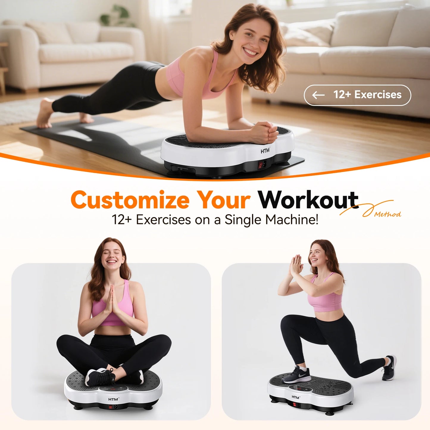 HTM Whole Body Vibration Plate Calorie Counter 120 Speed Levels