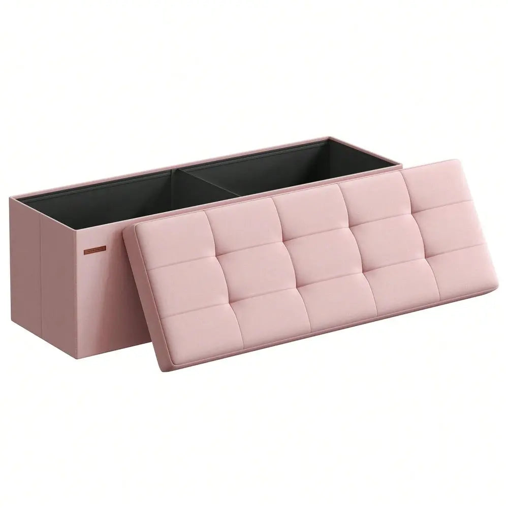 Folding Storage Ottoman Bench EndOfBed For Living Room 660Lb Capacity