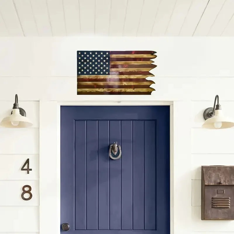 American Wavy Flag Wooden Decoration For Home Office