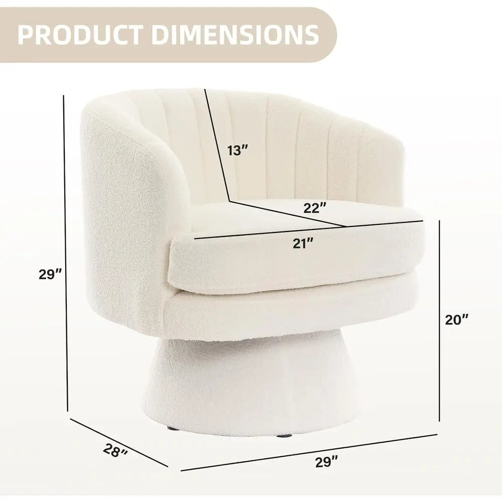Curved Swivel Barrel Chair