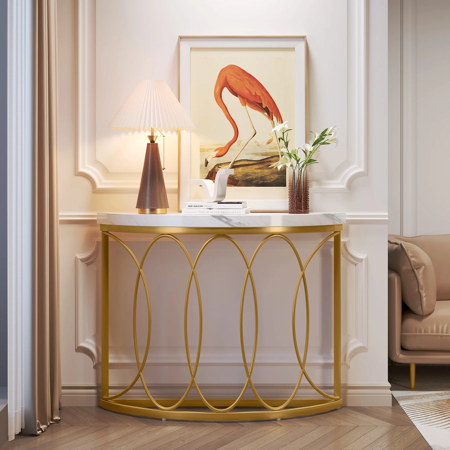 Half Moon Entryway  Console Table