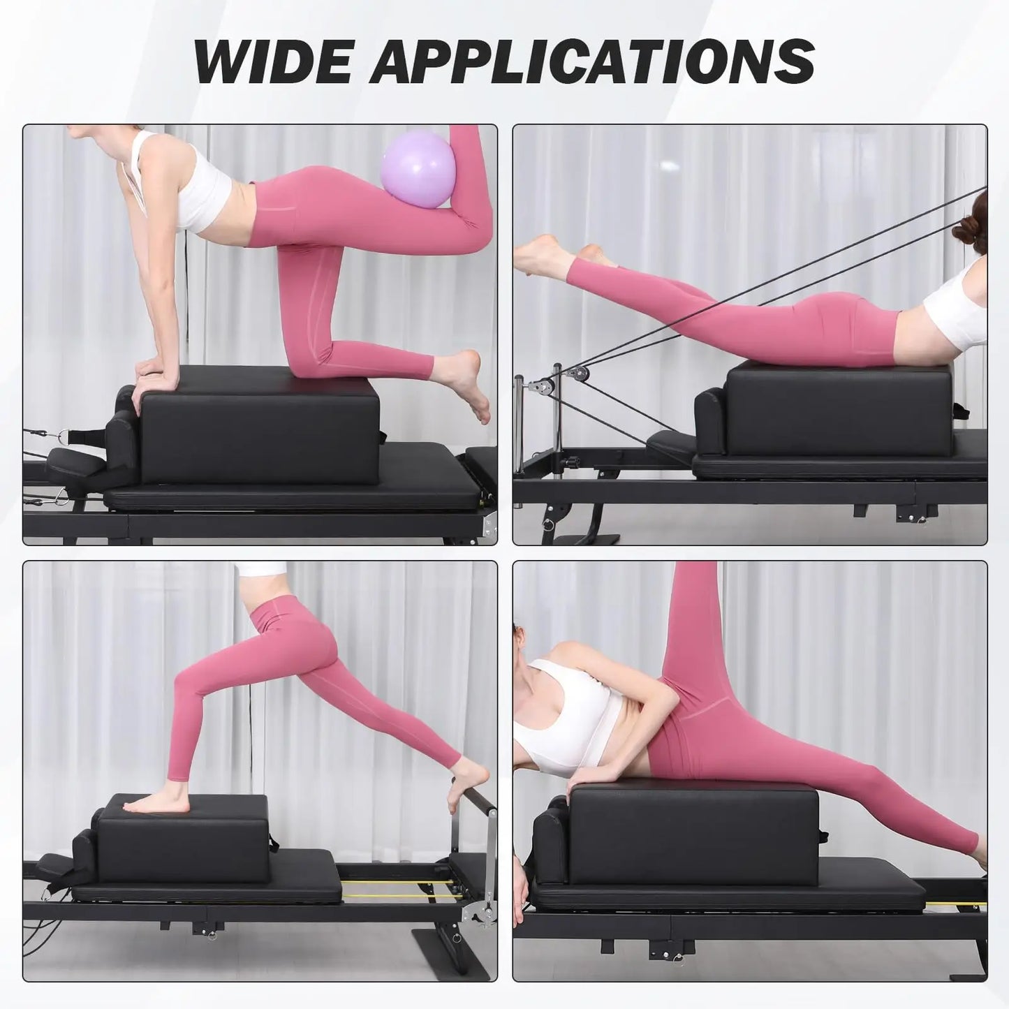 HiMISS Portable Pilates Reformer Sitting Box for Home Workout