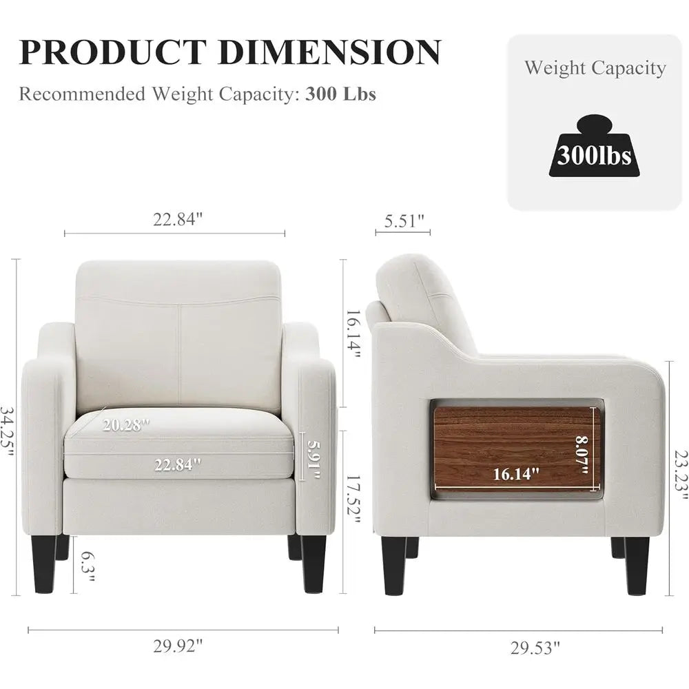 Upholstered Swivel Wood-Frame Armchair
