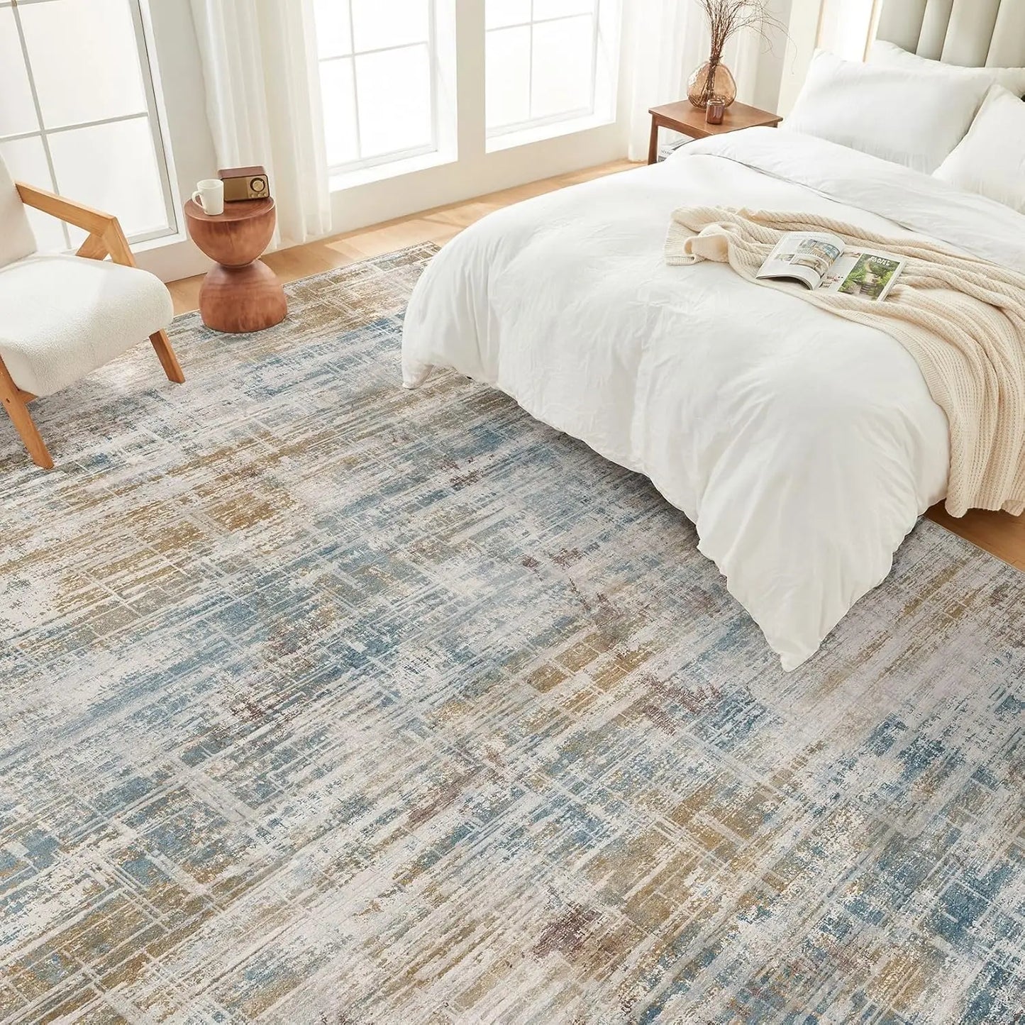 Abstract Area Rug Washable Non Slip Living Room Decor