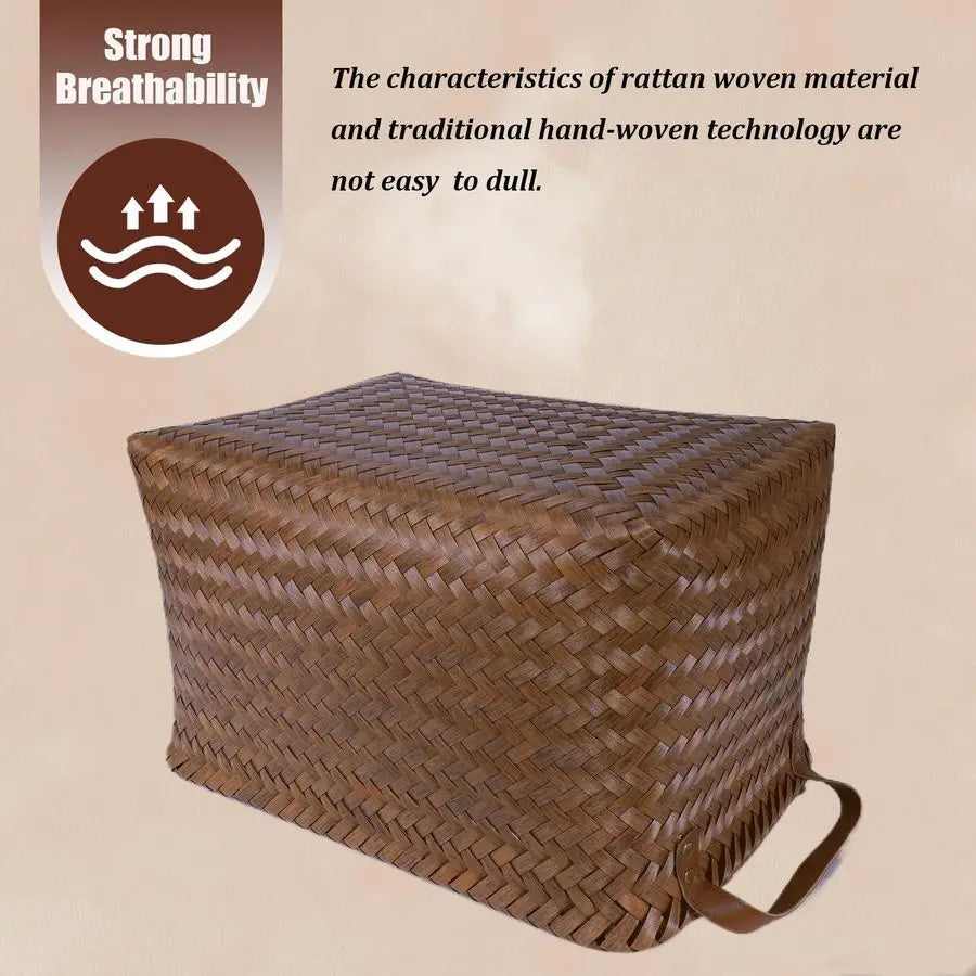 Handwoven Bamboo Laundry Hamper Basket for Home Organization