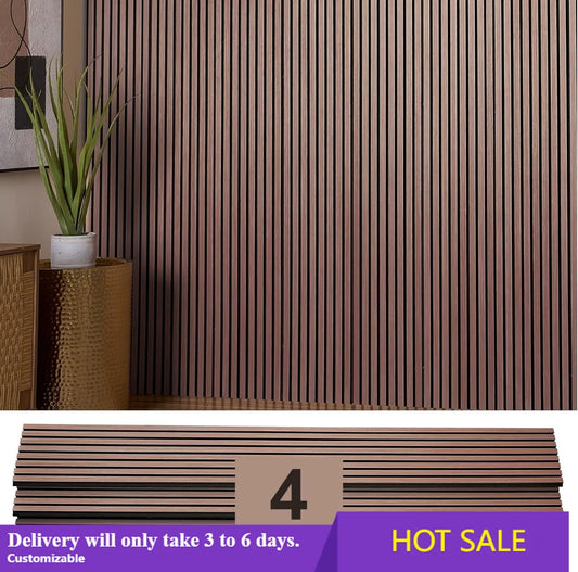 Oak Acoustic Wood Panels 4 Pack for Walls and Soundproofing