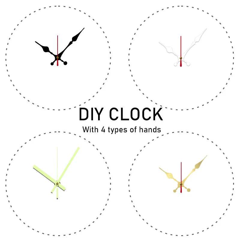 DIY 2D Flat Oil Painting Pattern Wooden Round Silent Wall Clock