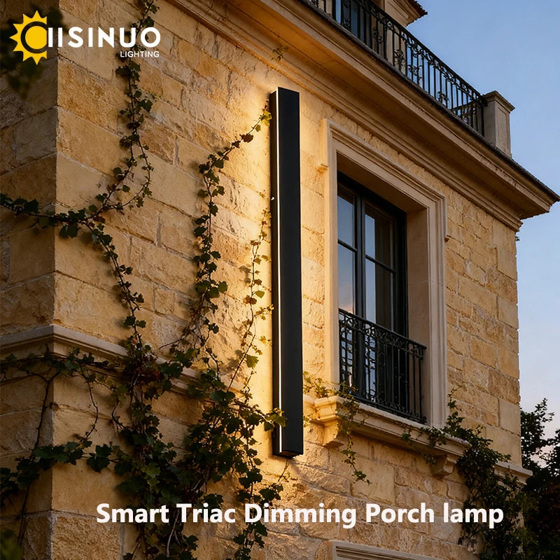 IISINUO Outdoor Porch Wall Light Dimmable Stainless Steel IP67