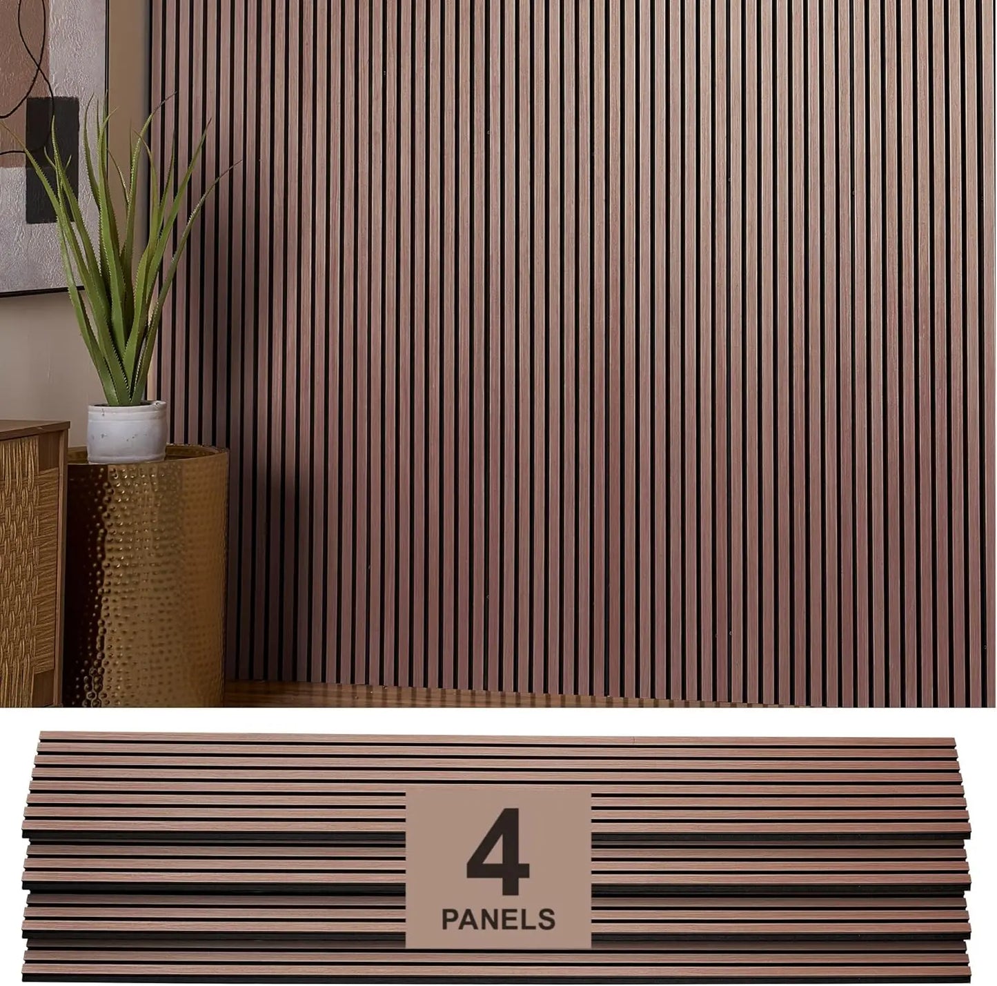 Oak Acoustic Wood Panels 4 Pack for Walls and Soundproofing