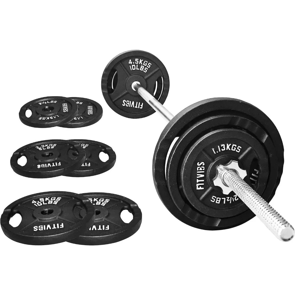 YTYIN Fitvids Cast Iron Weight Plates And Barbell Star Locks