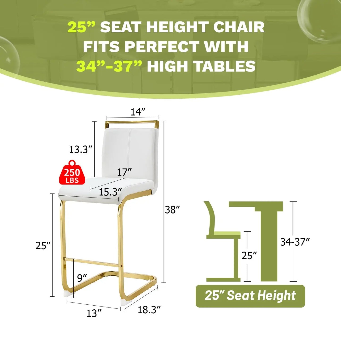 Frame Bar Stools 4 With Back Modern Faux Leather Seating