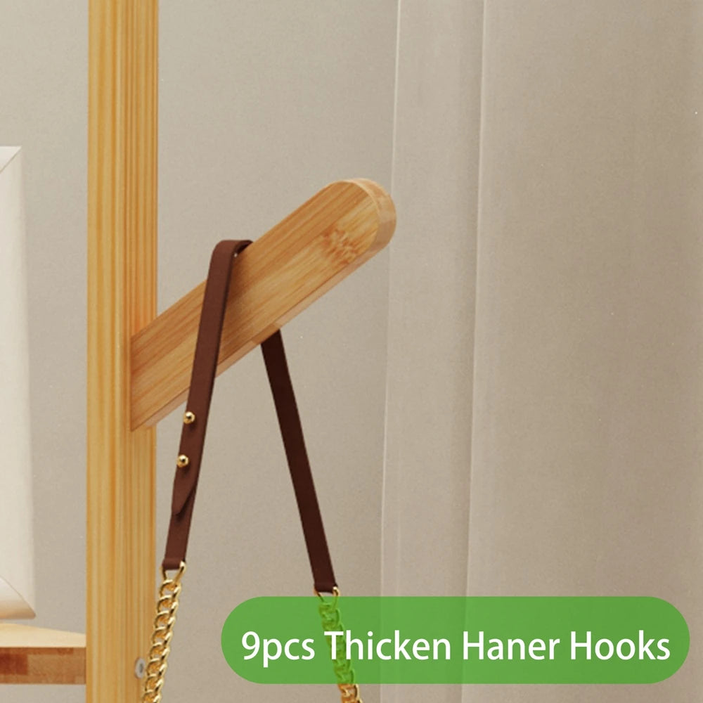 Wisfor Bamboo Corner Coat Rack With Hooks And Shelves