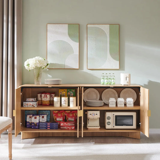HUANZHUANG Modern Buffet Cabinet With Storage And Adjustable Shelves