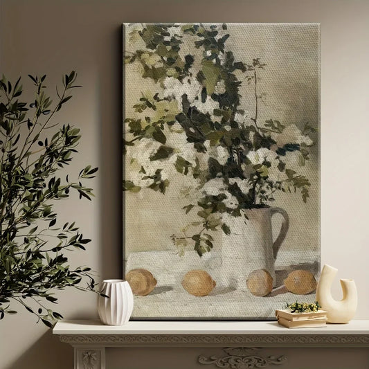 Vintage Floral Wall Art With Lemon Elements For Interior Decor