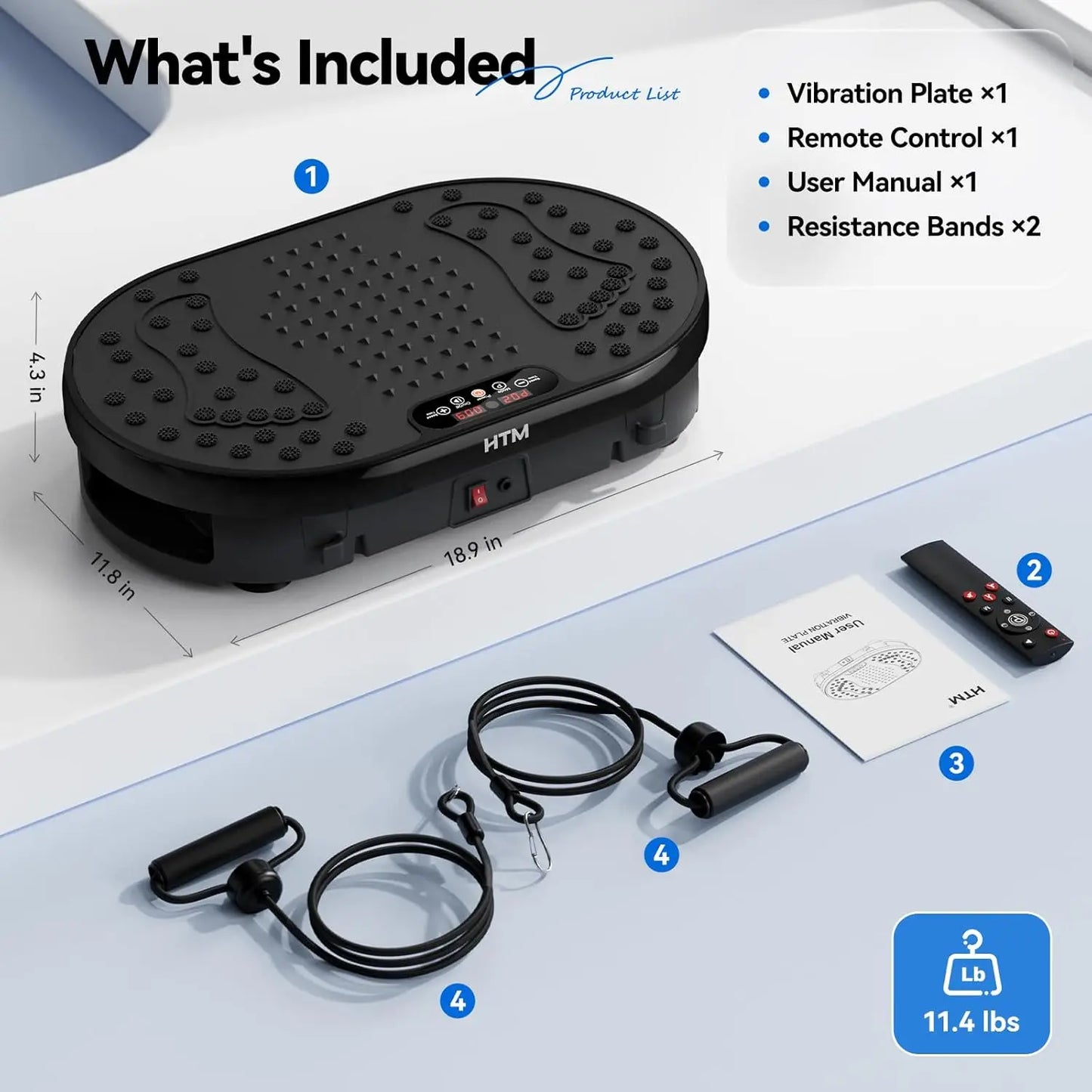 HTM Whole Body Vibration Plate Exercise Machine With Handles