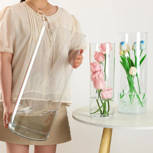 Clear Acrylic Cylinder Vase for Modern Home Decor Display