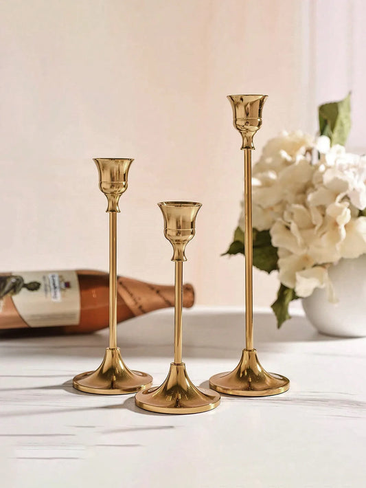 Metal Candle Holders Vintage European Style Candlestick Set For Home